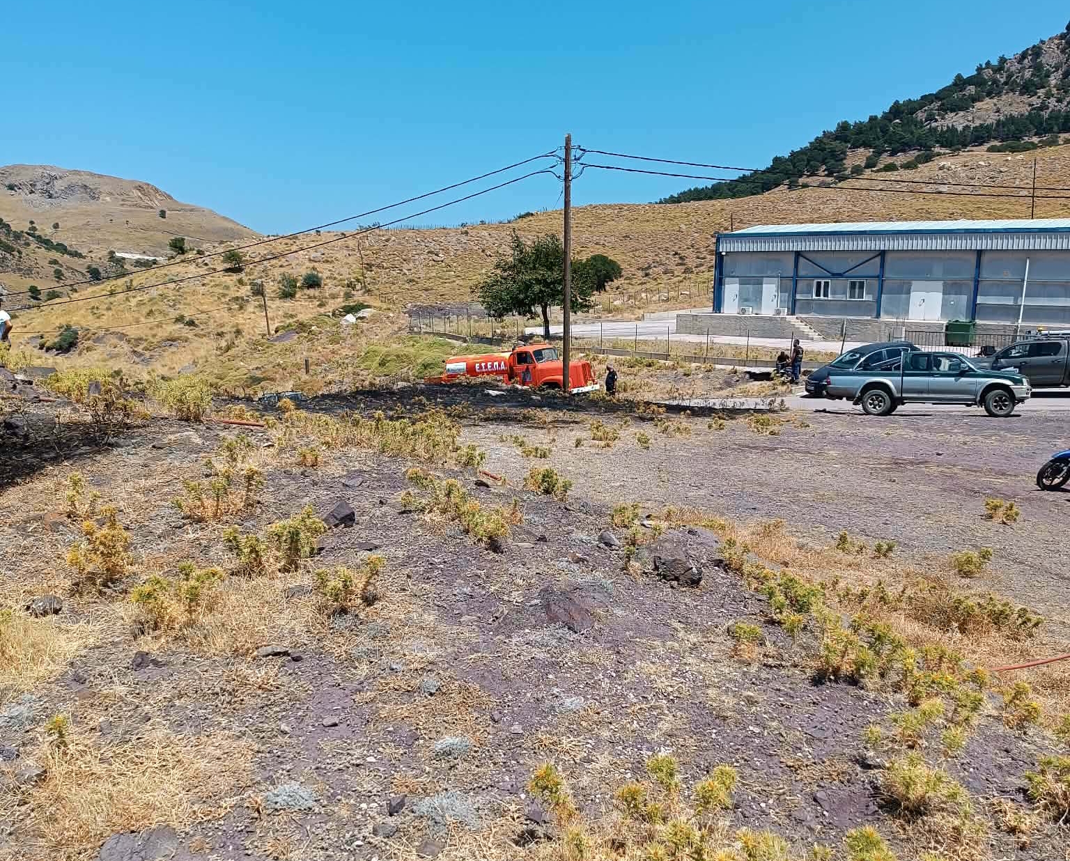 Φωτιά περιοχή Λούκια Δημοτικό Σφαγείο Σαμοθράκης